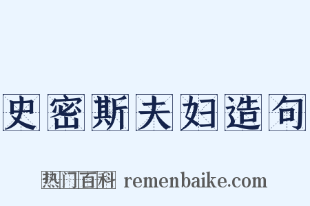 史密斯夫妇造句是什么意思的图片